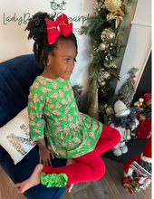 Load image into Gallery viewer, Christmas Cakes Sibling Collection PEPLUM TOP & LEGGINGS