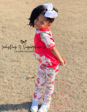 Load image into Gallery viewer, Red, Green & Cream Hearts Lounge Hoodie Set - Child or Baby