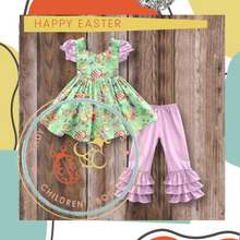 Load image into Gallery viewer, Easter Egg Ruffle Triple Bell Ruffle Set