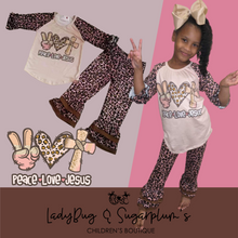 Load image into Gallery viewer, PEACE, LOVE & JESUS Cheetah Bell Set