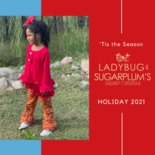 Load image into Gallery viewer, Ruffle Chocolate Elf Double Bell Set/ Boutique Set
