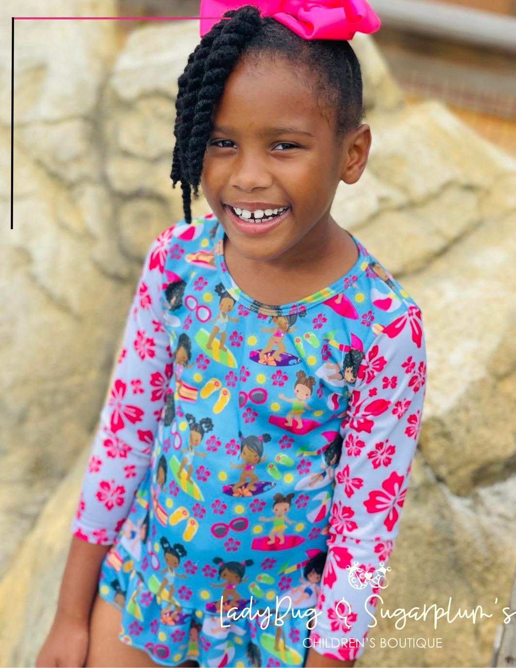 Surfer Girl Long Sleeve Swimsuit (RASH GUARD)