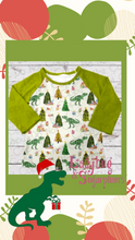 Load image into Gallery viewer, I&#39;m Dreaming of a Dino Christmas Raglan
