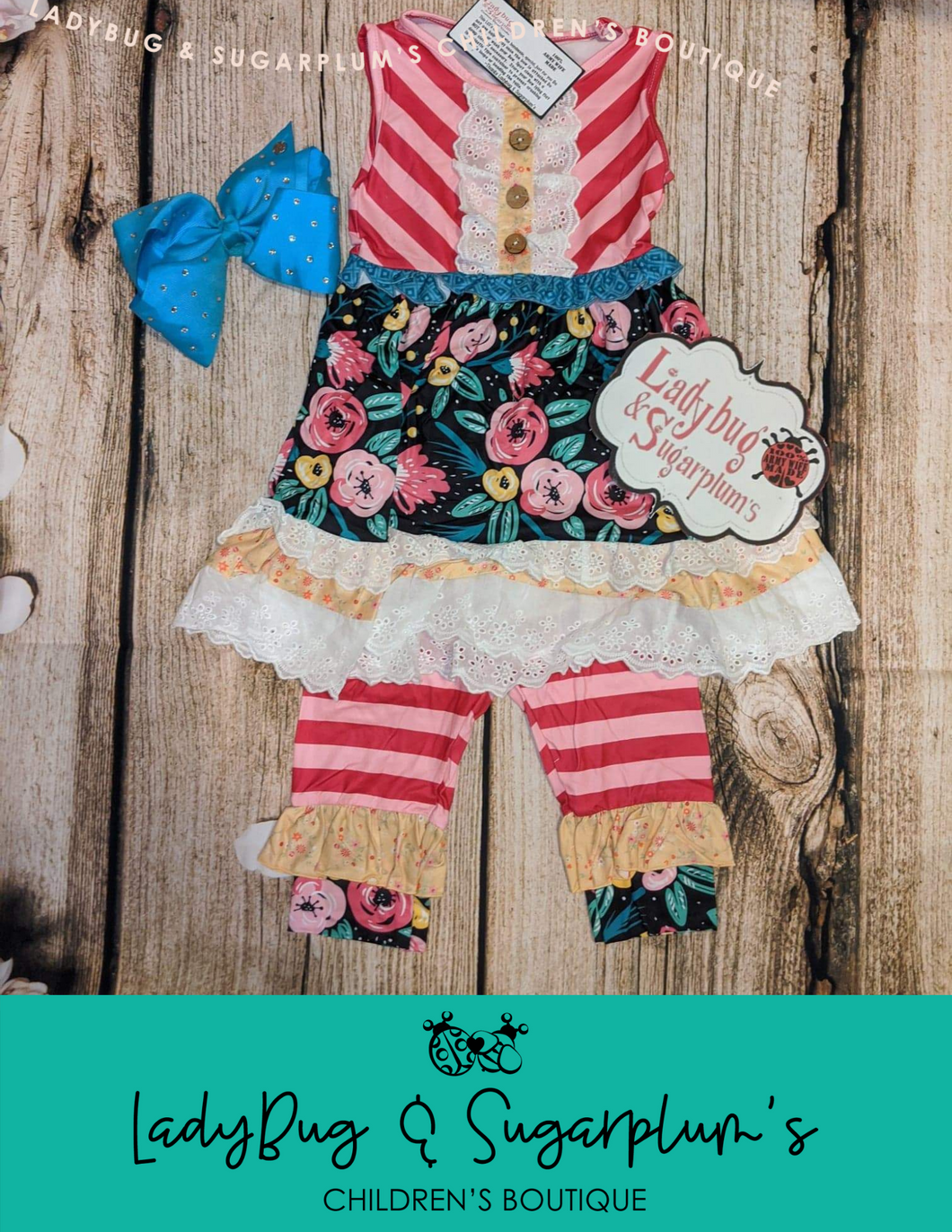 Pink on Pink Stripe Boutique Outfit